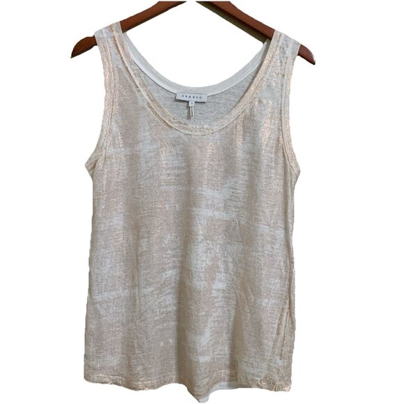 Sandro Tops - Sandro Paris Women's Linen Tank Top Rose Gold Crinkle Parisian Chic Boho Size 3